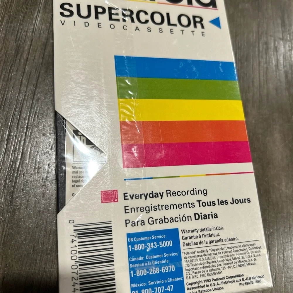 Polaroid Supercolor Videocassette with Rainbow Stripes
